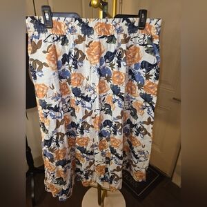 2 For $20 Floral Women's Skirt With Birds 65% Cotton 4x Plus,Boho, Cottage Core.